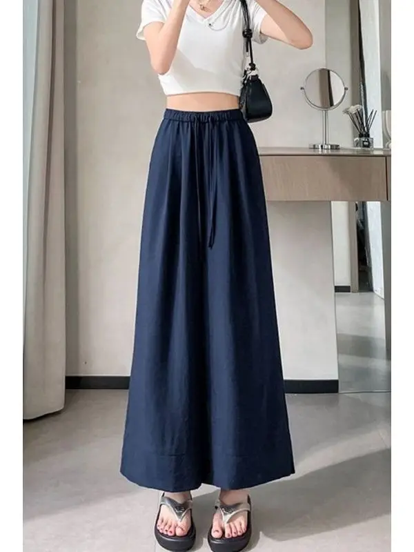 Summer New plus Size High Waist Wide Leg Pants Casual Loose Straight Cut Sun Protection Women's Fashion Elegant Nine Points
Summer New plus Size High Waist Wide Leg Pants Casual Loose Straight Cut Sun Protection Women's Fashion Elegant Nine Points