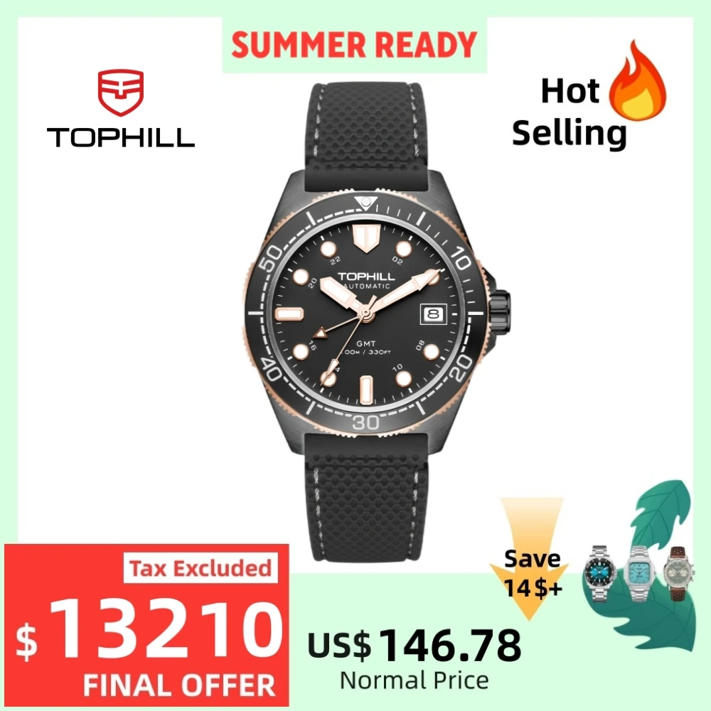 TOPHILL NH34 Мужские автоматические часы с механизмом для дайвера GMT Керамический безель BGW9 Супер светящийся 100 м Водостойкий сапфировый подарок
TOPHILL NH34 Мужские автоматические часы с механизмом для дайвера GMT Керамический безель BGW9 Супер светящийся 100 м Водостойкий сапфировый подарок