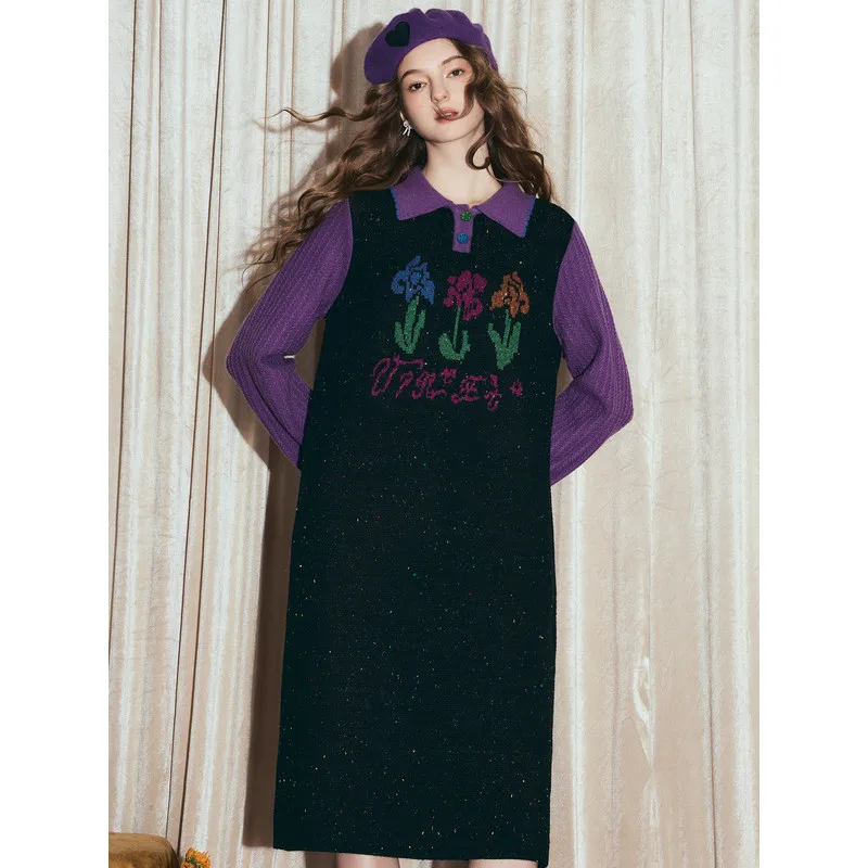 Super Cozy Van Gogh-Inspired Iris Color Block Sweater Dress
Super Cozy Van Gogh-Inspired Iris Color Block Sweater Dress