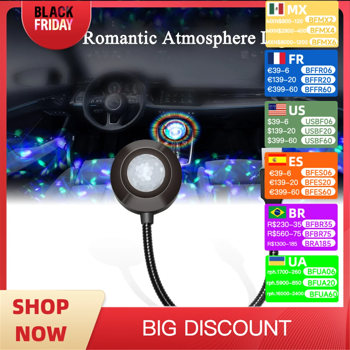 Romantic Interior Car Roof Light Adjustable Star Night Light Projector Car Music Rhythm USB Ambient Lights Bedroom Party Decor
Romantic Interior Car Roof Light Adjustable Star Night Light Projector Car Music Rhythm USB Ambient Lights Bedroom Party Decor