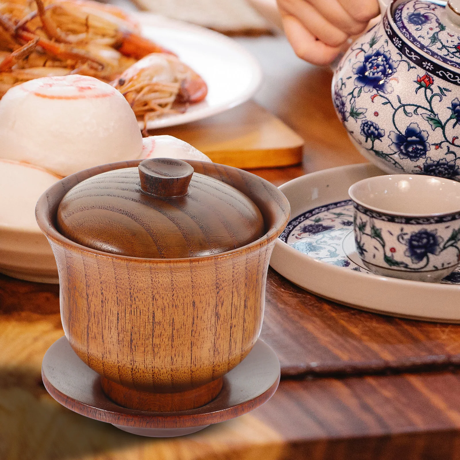 1 set Wooden Tea Bowl Set Chinese Classical Tureen Teacup For Home Office Kung Fu Tea Vintage Style Decorative Teaware
1 set Wooden Tea Bowl Set Chinese Classical Tureen Teacup For Home Office Kung Fu Tea Vintage Style Decorative Teaware