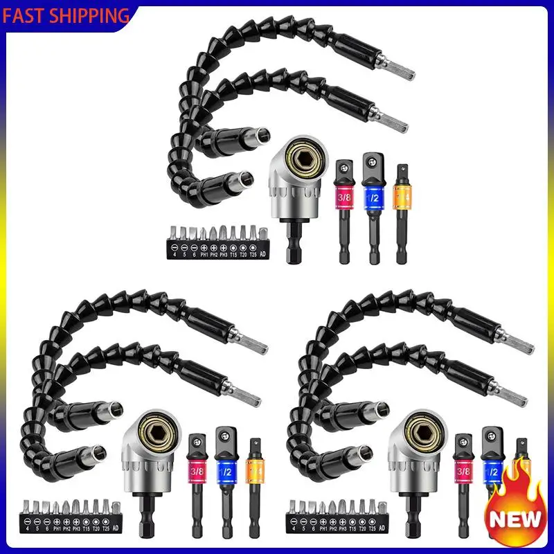 Especial 3 Set Flexible Drill Extension Hex Shank Drill Nut Driver Bit Set, 9Pcs Universal Socket Adapter Set, Screwdriver Bit
Especial 3 Set Flexible Drill Extension Hex Shank Drill Nut Driver Bit Set, 9Pcs Universal Socket Adapter Set, Screwdriver Bit