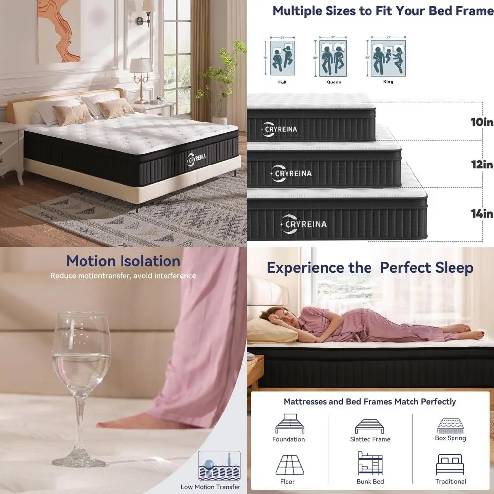 12 Inch Queen Size Hybrid Mattress - Pocketed Spring Support with Medium Firmness and Pressure Relief for Enhanced Breathability
12 Inch Queen Size Hybrid Mattress - Pocketed Spring Support with Medium Firmness and Pressure Relief for Enhanced Breathability