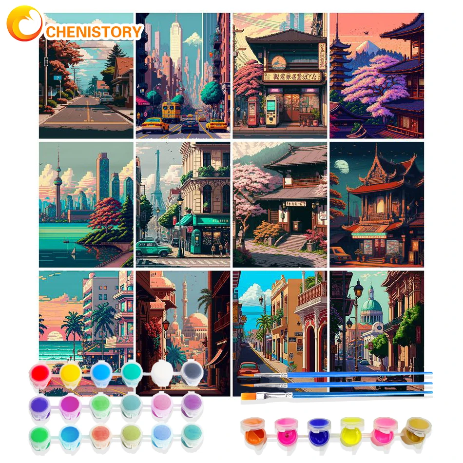 CHENISTORY Oil Painting By Number City Street On Canvas With Frame Diy Kit For Adult Acrylic Paint Picture Coloring By Number Gi
CHENISTORY Oil Painting By Number City Street On Canvas With Frame Diy Kit For Adult Acrylic Paint Picture Coloring By Number Gi