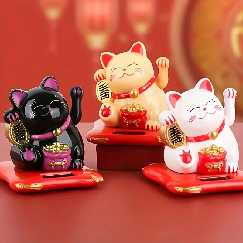 3pcs Solar Waving Cat, Housewarming Lucky Cat Ornament Car Ornament Waving Arm Fortune Cat Home Decor Car Decoration
3pcs Solar Waving Cat, Housewarming Lucky Cat Ornament Car Ornament Waving Arm Fortune Cat Home Decor Car Decoration