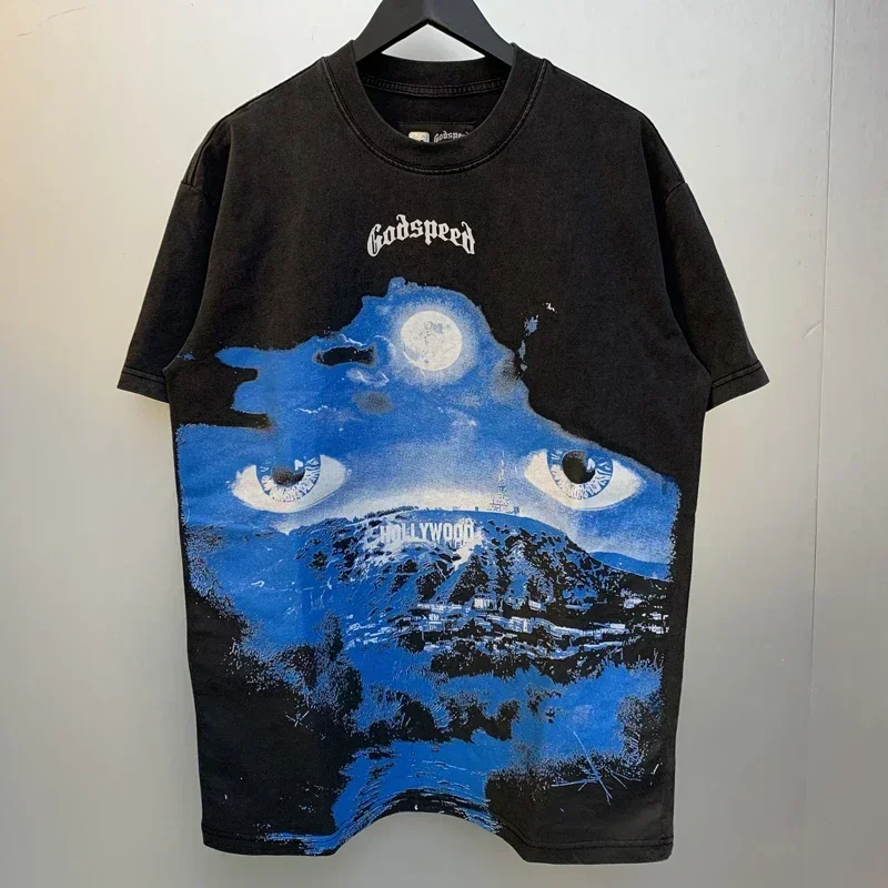 25SS GOD SPEED Hills Have Eyes Print T-Shirt Summer High Quality Cotton Men's Women's Casual Loose Short Sleeve T-shirt
25SS GOD SPEED Hills Have Eyes Print T-Shirt Summer High Quality Cotton Men's Women's Casual Loose Short Sleeve T-shirt
