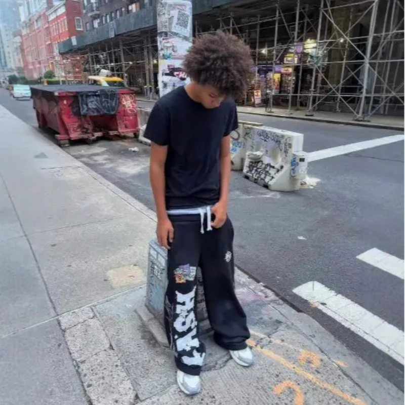 Trend High Street INS, мужские и женские свободные повседневные прямые брюки с двойной талией, американские осенние брюки с вышивкой на шнурке
Trend High Street INS, мужские и женские свободные повседневные прямые брюки с двойной талией, американские осенние брюки с вышивкой на шнурке