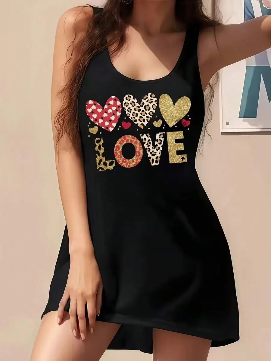 Women Black Heart Leopard Print Love Graphic Tunic Dress Loose Fit Loungewear
Women Black Heart Leopard Print Love Graphic Tunic Dress Loose Fit Loungewear