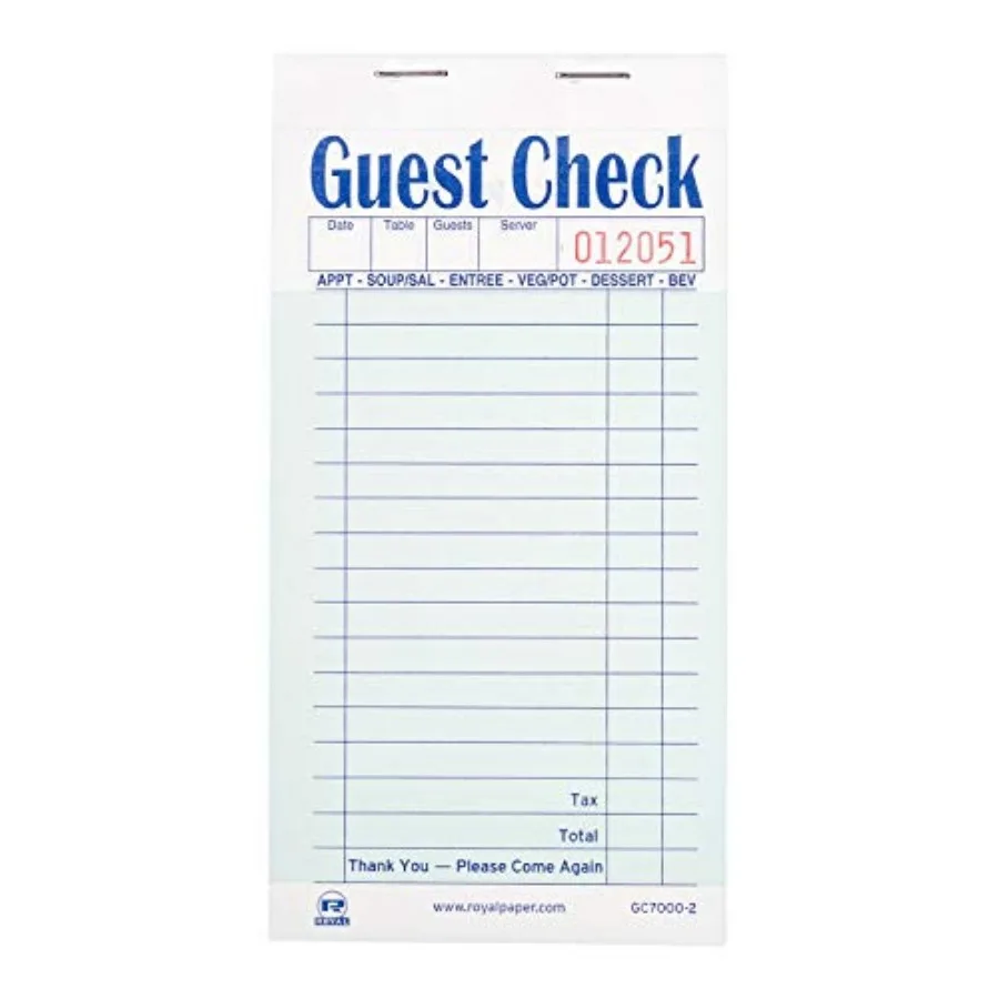 Блокноты для чеков и заказов AmerCare Green Guest, самокопирующиеся, 17 строк, 2-слойные, 50 штук в упаковке, для серверов
Блокноты для чеков и заказов AmerCare Green Guest, самокопирующиеся, 17 строк, 2-слойные, 50 штук в упаковке, для серверов