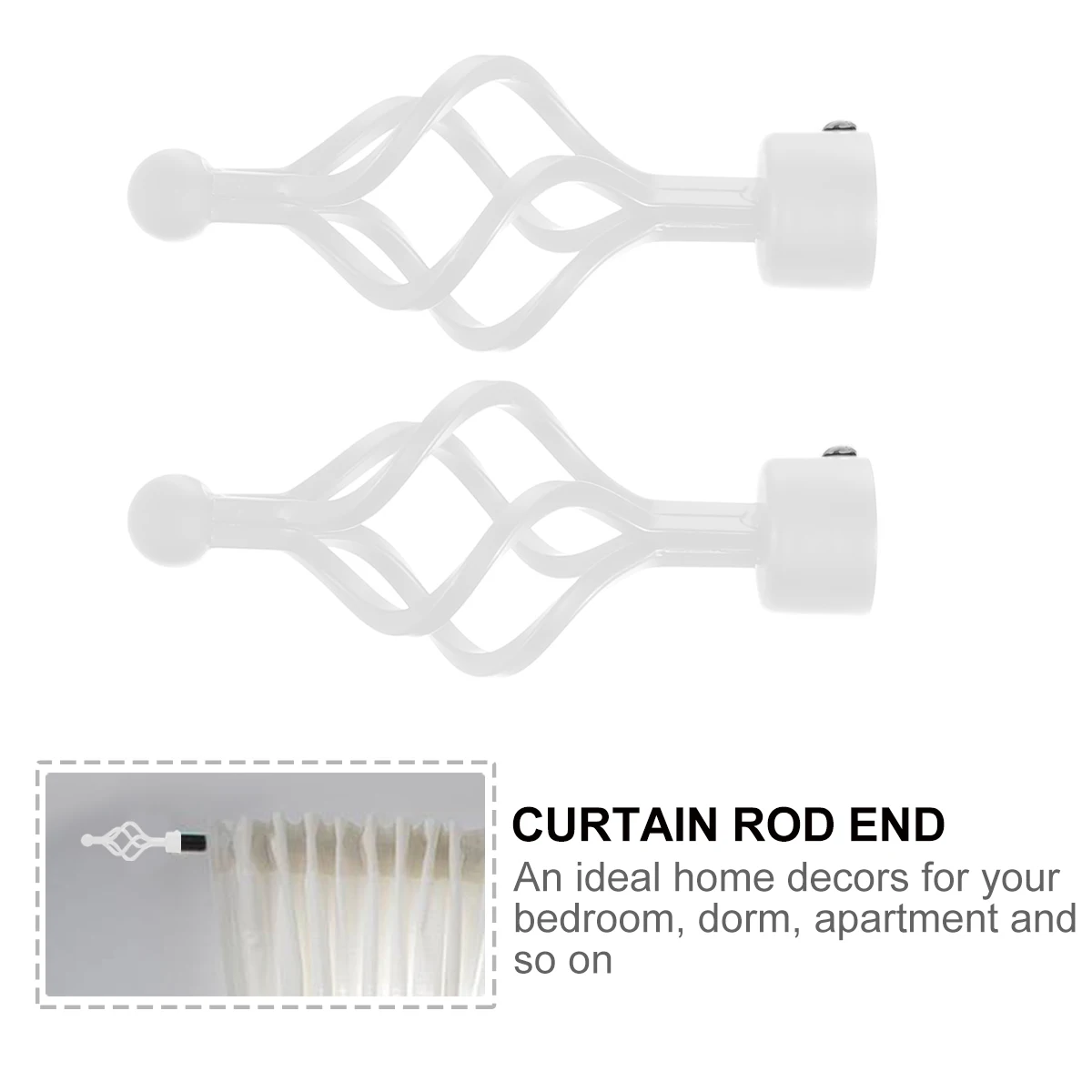 2pcs Spiral Wrought Iron Decorative Head Curtain Rod Fitting Final End High Grade Material Bedroom Window Hardware
2pcs Spiral Wrought Iron Decorative Head Curtain Rod Fitting Final End High Grade Material Bedroom Window Hardware