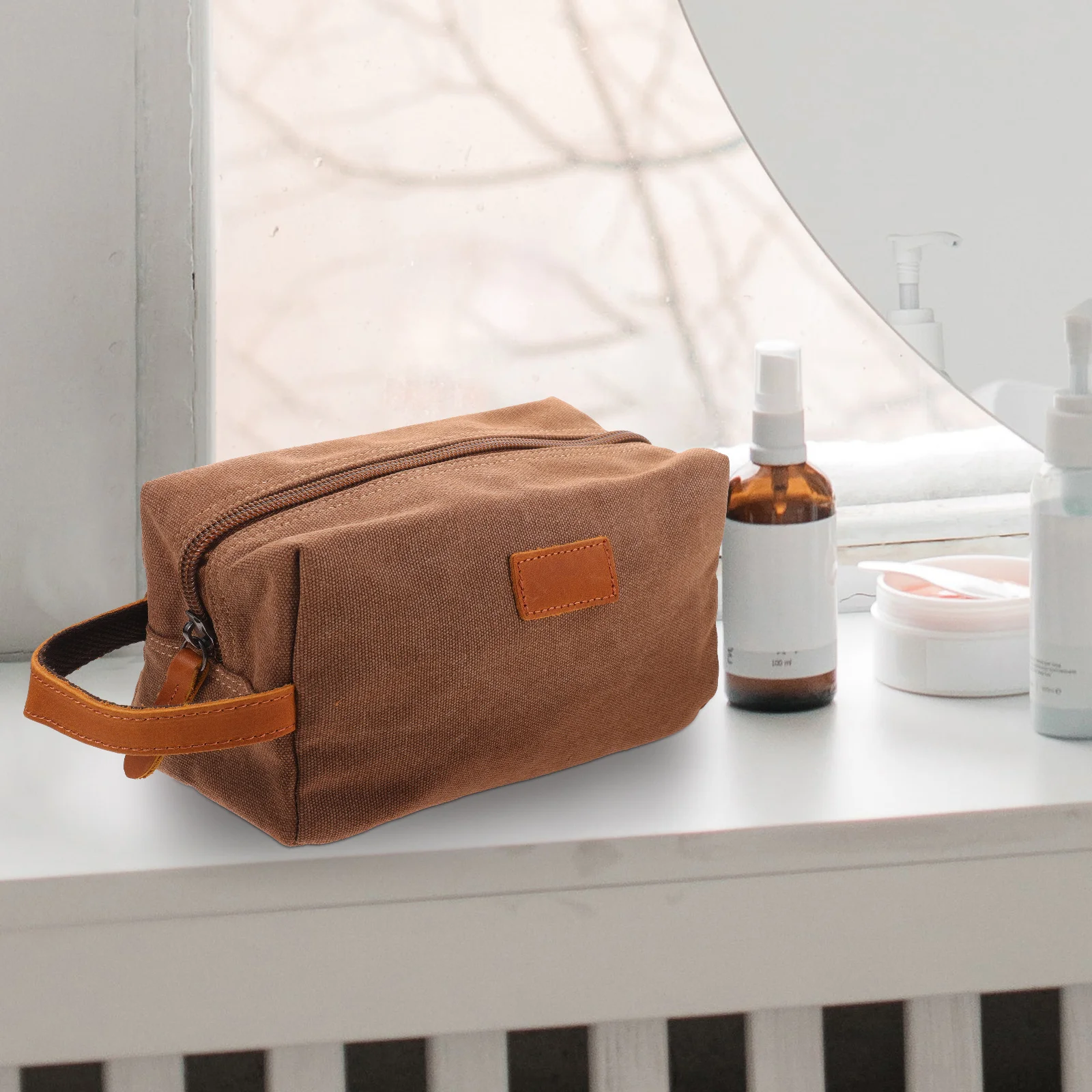 Waterproof Canvas Storage Bag Vintage Travel Toiletry Bag Crazy Horse Makeup Organizer Pouch Durable Cosmetics Holder 
Waterproof Canvas Storage Bag Vintage Travel Toiletry Bag Crazy Horse Makeup Organizer Pouch Durable Cosmetics Holder