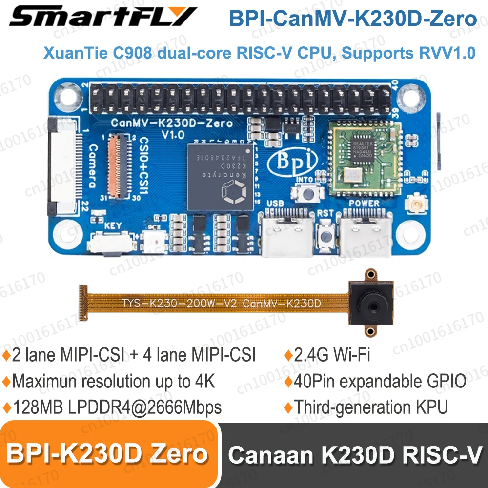 Banana Pi BPI-CanMV-K230D-Zero Canaan K230D RISC-V 128 МБ LPDDR4 Двойная камера MIPI CSI Srceen 40-контактный одноплатный компьютер GPIO SBC
Banana Pi BPI-CanMV-K230D-Zero Canaan K230D RISC-V 128 МБ LPDDR4 Двойная камера MIPI CSI Srceen 40-контактный одноплатный компьютер GPIO SBC