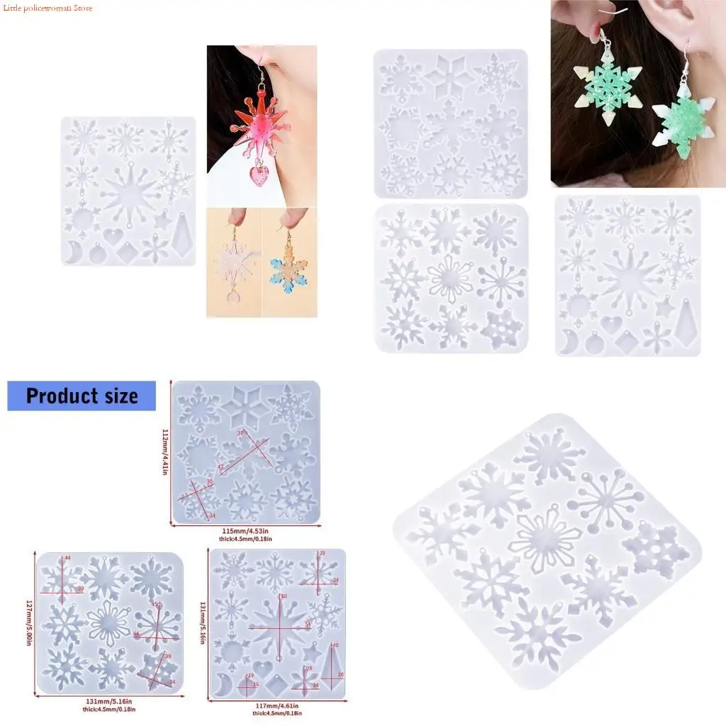 F92D Snowflake Silicone Mold Christmas Pendant Epoxy Resin Mould for Keychain Keyring Charm Earrings Molds Home Decors
F92D Snowflake Silicone Mold Christmas Pendant Epoxy Resin Mould for Keychain Keyring Charm Earrings Molds Home Decors