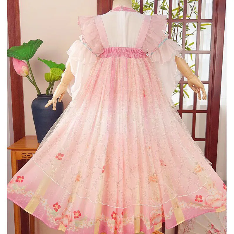 Girls Pink Gradient Hanfu Dress Embroidery Tulle Traditional Chinese Princess Dress for Party Hanfu Girl Summer Children's Dress
Girls Pink Gradient Hanfu Dress Embroidery Tulle Traditional Chinese Princess Dress for Party Hanfu Girl Summer Children's Dress