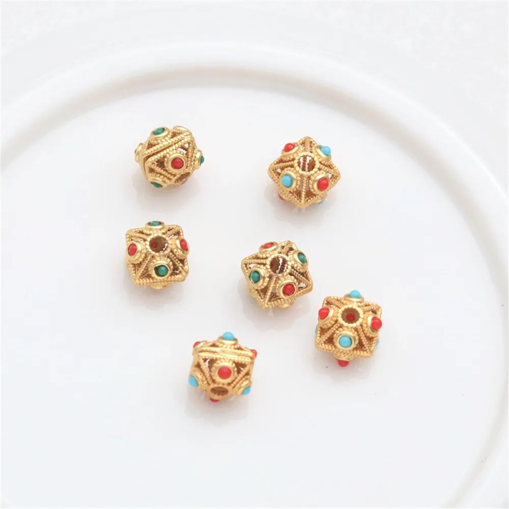 18k Gold Color Matte Gold Zircon Hollow Flat Beads Through Holes Bracelet Necklace Diy Handmade Jewelry Loose Beads
18k Gold Color Matte Gold Zircon Hollow Flat Beads Through Holes Bracelet Necklace Diy Handmade Jewelry Loose Beads