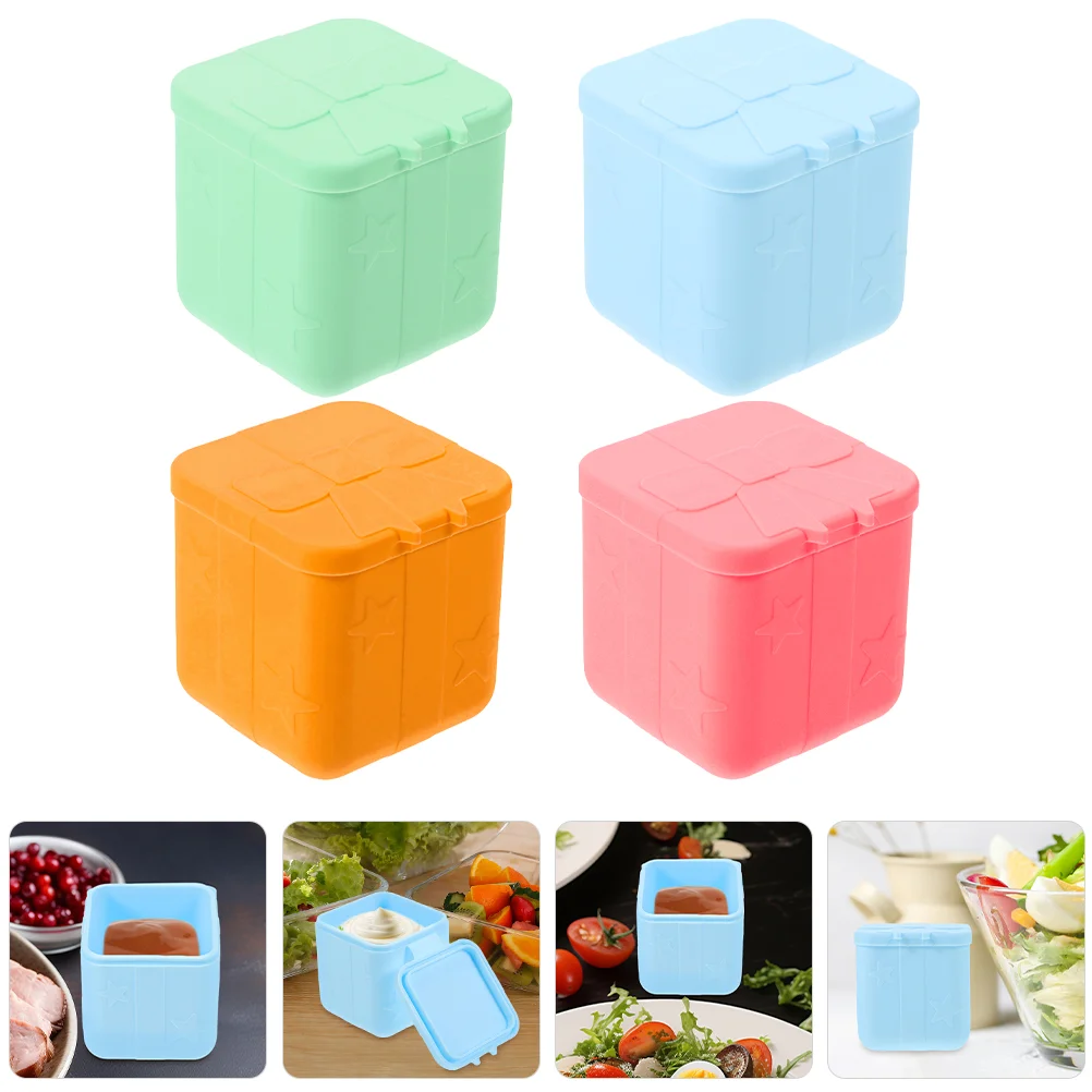 4 Pcs Sauce Box Silicone Snack Container Travel Sandwich Containers Cups Silica Jars Small Condiment with Lids
4 Pcs Sauce Box Silicone Snack Container Travel Sandwich Containers Cups Silica Jars Small Condiment with Lids