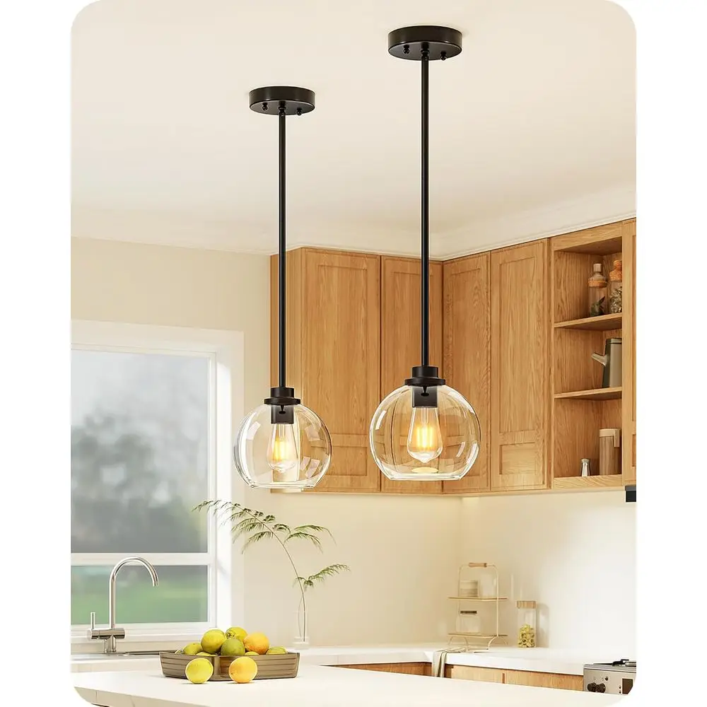 2-Pack Pendant Lights for Kitchen Island with Clear Glass Shades, Adjustable Hanging Fixture, Suitable for Various Rooms
2-Pack Pendant Lights for Kitchen Island with Clear Glass Shades, Adjustable Hanging Fixture, Suitable for Various Rooms