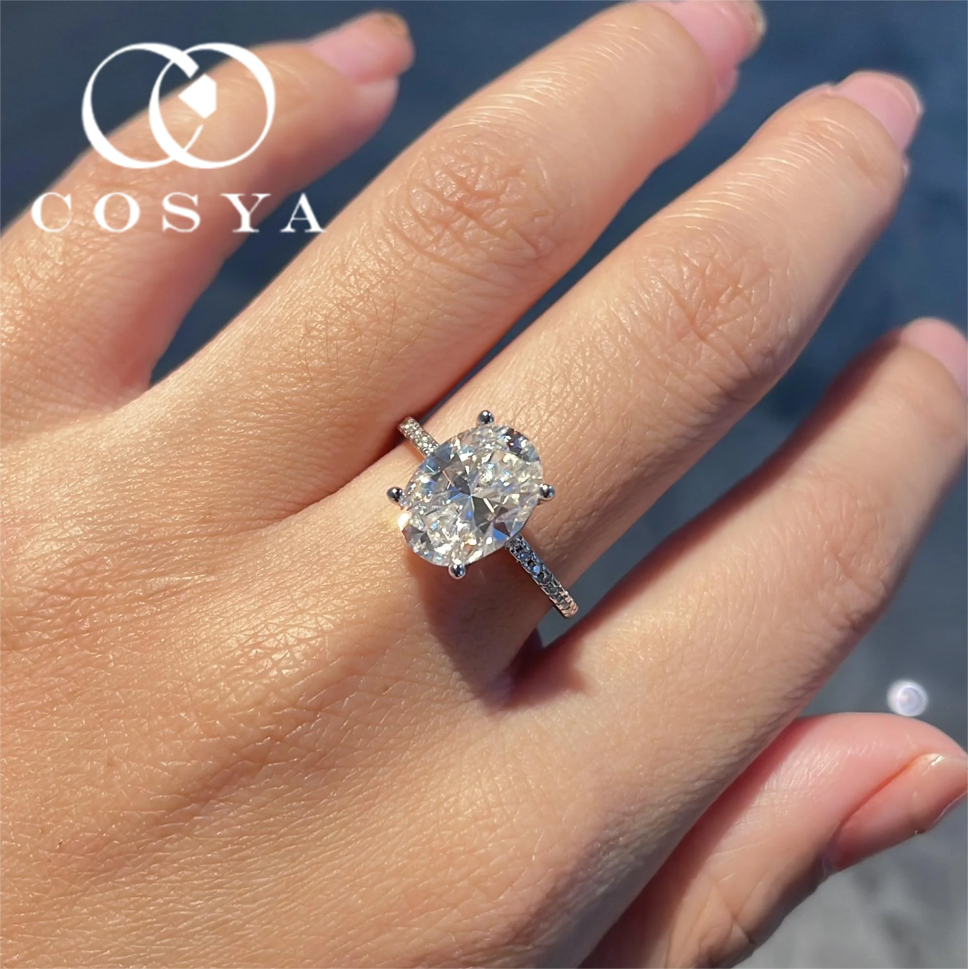 COSYA 1/2/3/4CT овальная огранка D цвет муассанит обручальное кольцо для женщин S925 стерлинговое серебро GRA сертифицированное обручальное кольцо
COSYA 1/2/3/4CT овальная огранка D цвет муассанит обручальное кольцо для женщин S925 стерлинговое серебро GRA сертифицированное обручальное кольцо