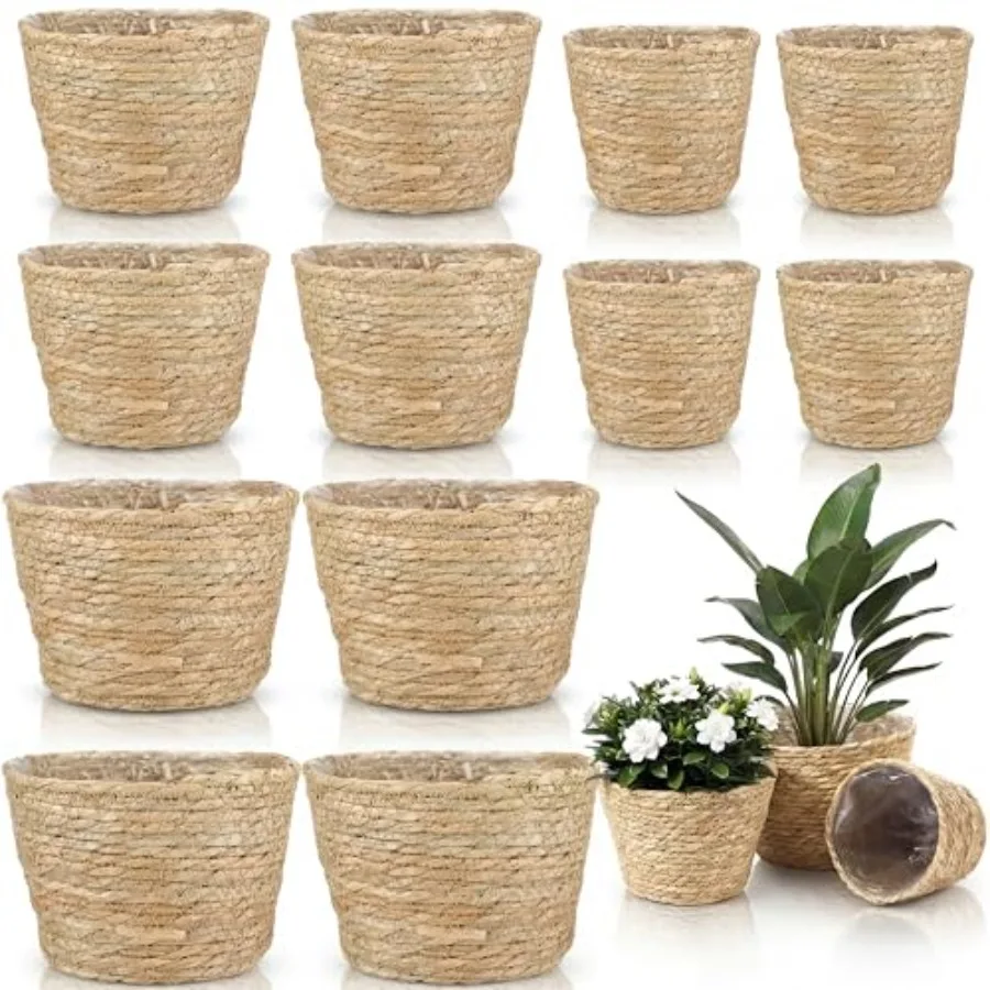 Pcs Wicker Plant Basket with Plastic Liners Woven Stylish Planter Baskets Bulk Indoor Outdoor Seagrass Plants Woven Wicker Bask
Pcs Wicker Plant Basket with Plastic Liners Woven Stylish Planter Baskets Bulk Indoor Outdoor Seagrass Plants Woven Wicker Bask