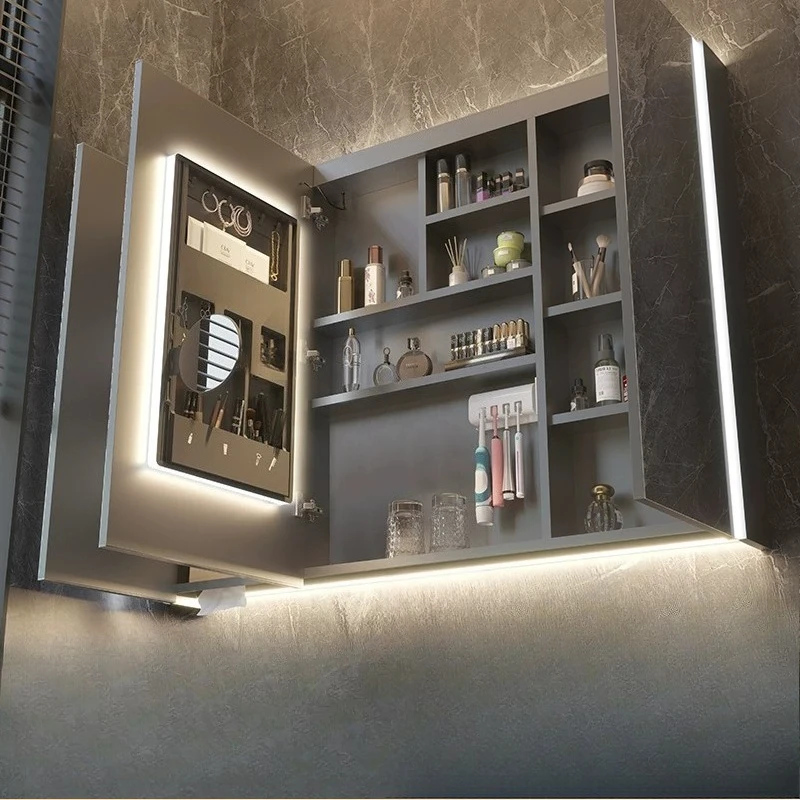 Stainless steel smart bathroom mirror cabinet, separate wall-mounted toilet storage integrated cabinet
Stainless steel smart bathroom mirror cabinet, separate wall-mounted toilet storage integrated cabinet