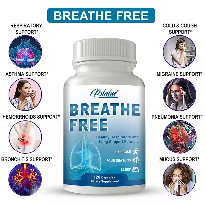 Breathe Free Support - Promotes Smooth Breathing, Relieves Sinusitis, Colds, Coughs, Nasal Congestion, and Cleanses The Lungs Su
Breathe Free Support - Promotes Smooth Breathing, Relieves Sinusitis, Colds, Coughs, Nasal Congestion, and Cleanses The Lungs Su