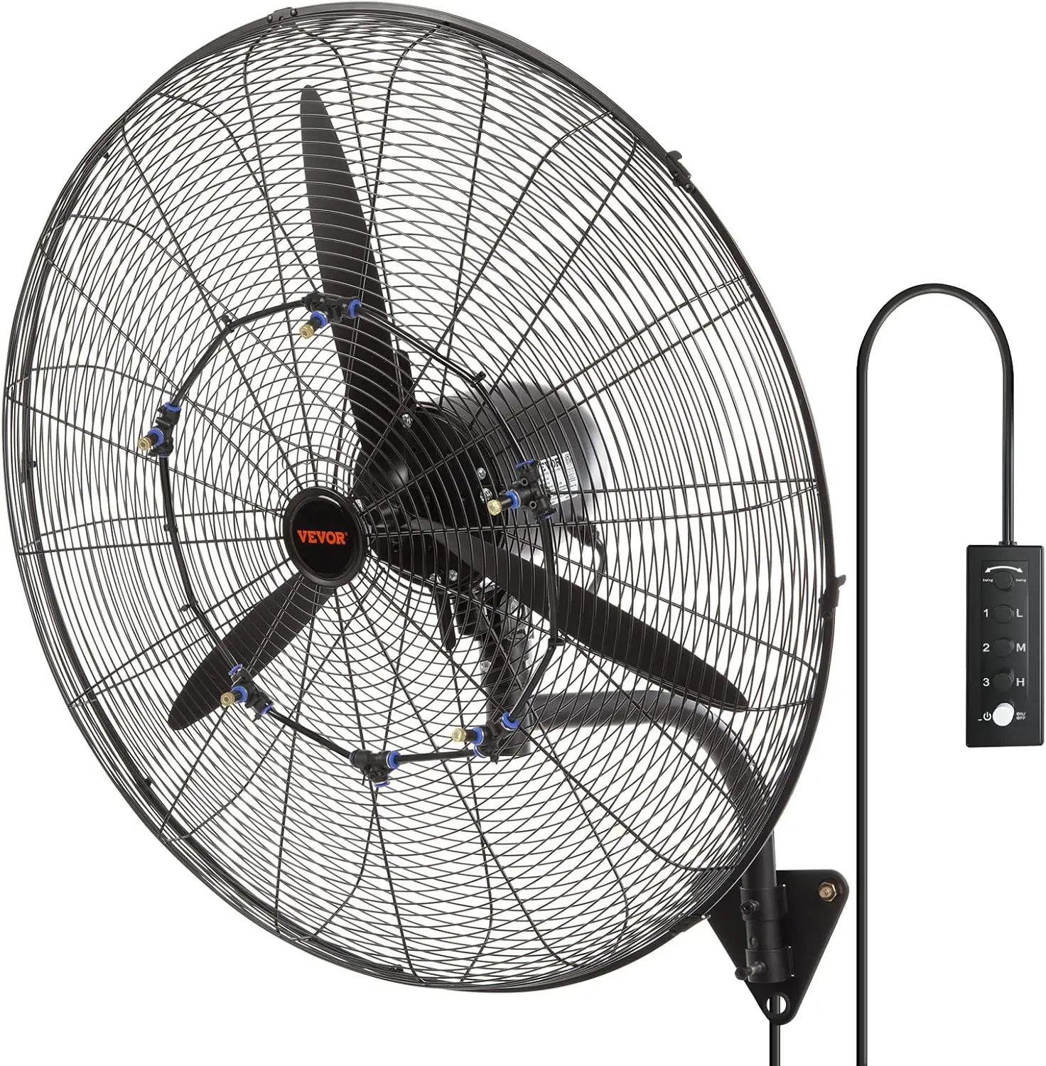 30 Inch Wall-Mount Misting Fan, 3-speed IP44 Waterproof Oscillating, Max. 9500 CFM Wall Mounted Fan for Outdoor, Commercial, Res
30 Inch Wall-Mount Misting Fan, 3-speed IP44 Waterproof Oscillating, Max. 9500 CFM Wall Mounted Fan for Outdoor, Commercial, Res
