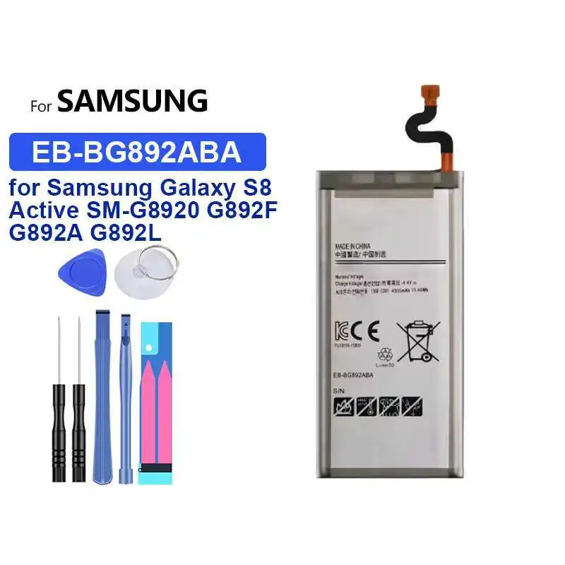 Аккумулятор мобильного телефона EB-BG892ABA 4000 мАч для Samsung Galaxy S8 Active SM-G8920 G892F G892A G892L G892 G892V SM-G892L
Аккумулятор мобильного телефона EB-BG892ABA 4000 мАч для Samsung Galaxy S8 Active SM-G8920 G892F G892A G892L G892 G892V SM-G892L