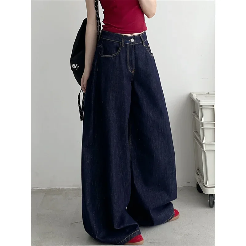 Blue Womens Jeans High Waist Vintage Straight Summer Y2K Classic Denim Pants Streetwear American Wide Leg Baggy Denim Trouser
Blue Womens Jeans High Waist Vintage Straight Summer Y2K Classic Denim Pants Streetwear American Wide Leg Baggy Denim Trouser