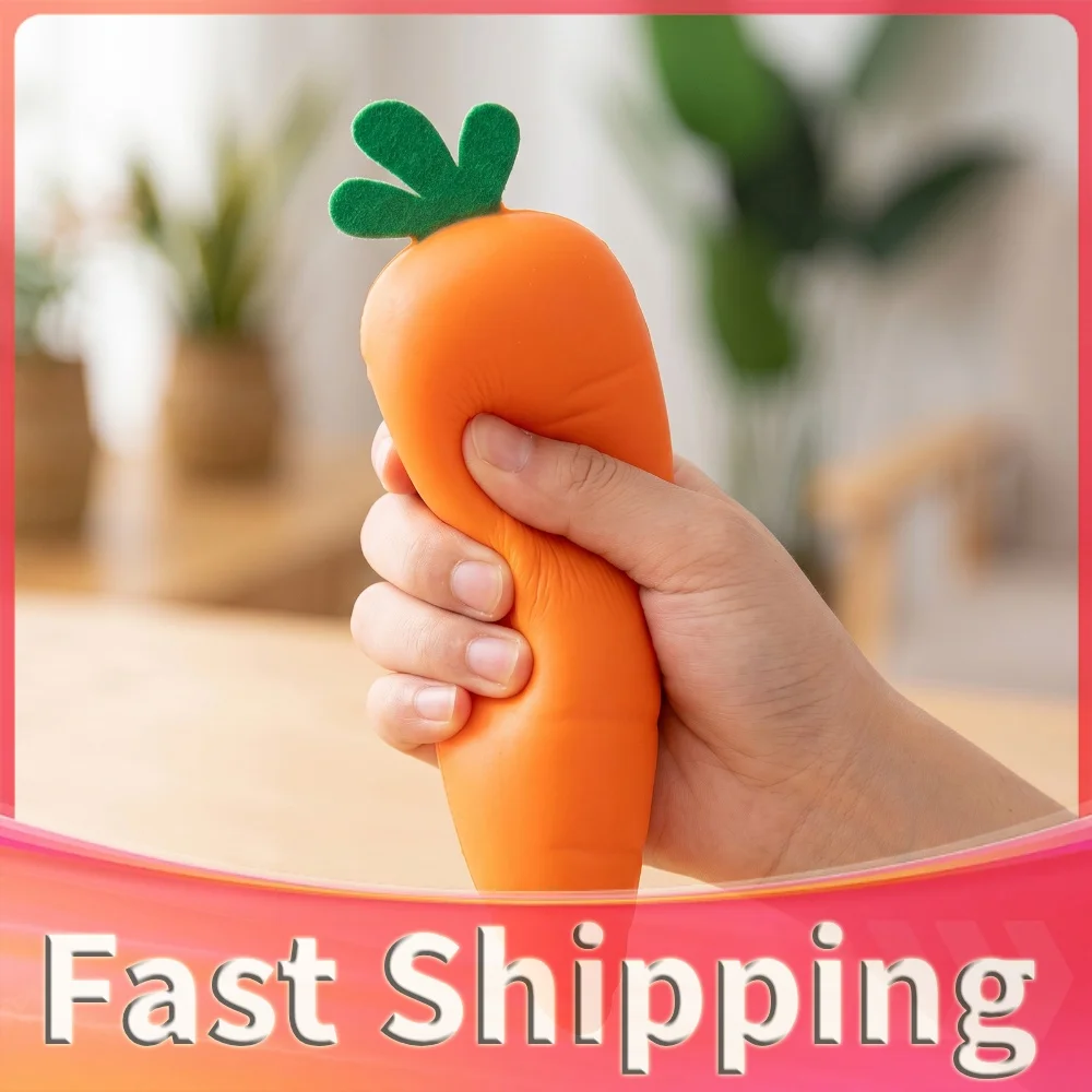 Giant Carrot Fidget Toy Reusable Flexible Squeezable Stress Ball Funny Food-Shaped Sensory Fidget Toys Gift For Adults & Teens
Giant Carrot Fidget Toy Reusable Flexible Squeezable Stress Ball Funny Food-Shaped Sensory Fidget Toys Gift For Adults & Teens