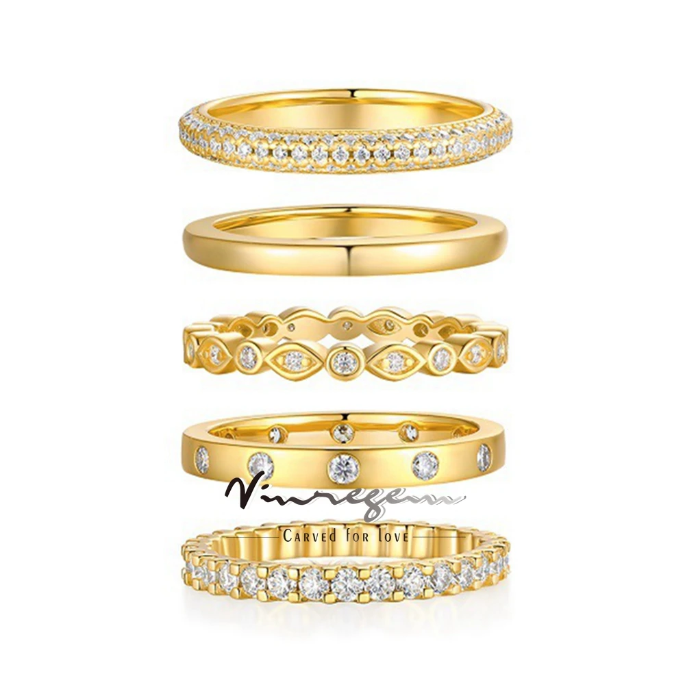Vinregem 3EX VVS1 D Color Real Moissanite Diamonds Gems Row Ring for Women 925 Sterling Silver Fine Jewelry Band 5Pcs Wholesale
Vinregem 3EX VVS1 D Color Real Moissanite Diamonds Gems Row Ring for Women 925 Sterling Silver Fine Jewelry Band 5Pcs Wholesale