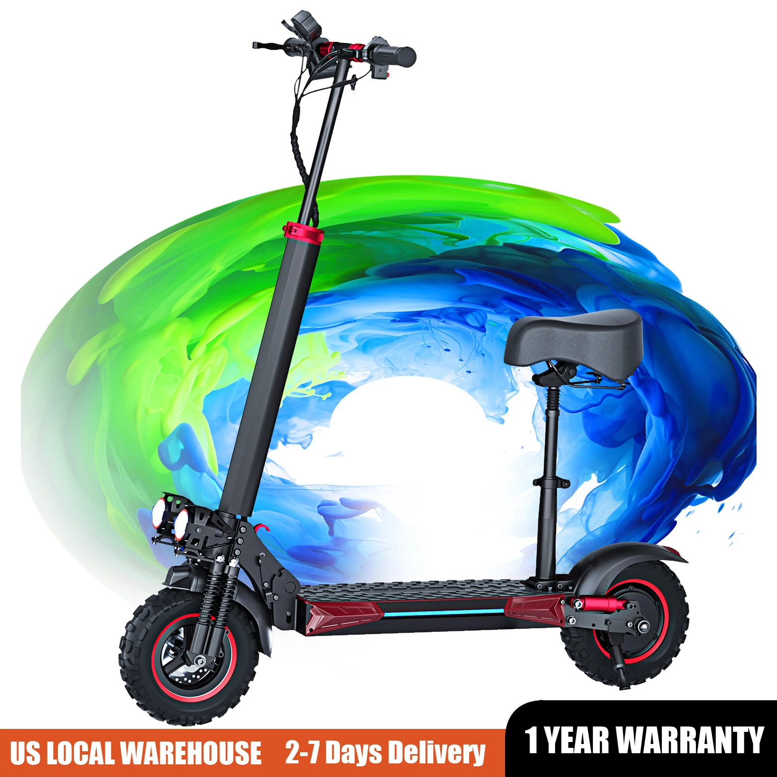 Складной электрический самокат мощностью 1200 Вт с сиденьем для взрослых, 11-дюймовые внедорожные шины, двойной тормоз и подвесная система, пригородный электронный самокат 
Складной электрический самокат мощностью 1200 Вт с сиденьем для взрослых, 11-дюймовые внедорожные шины, двойной тормоз и подвесная система, пригородный электронный самокат