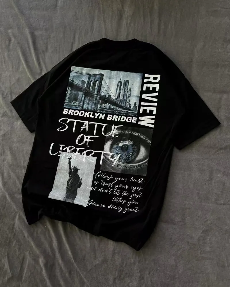Gothic Harajuku fashion trend men shirt American hip-hop punk pattern short-sleeved high street oversized loose casual T-shirt
Gothic Harajuku fashion trend men shirt American hip-hop punk pattern short-sleeved high street oversized loose casual T-shirt