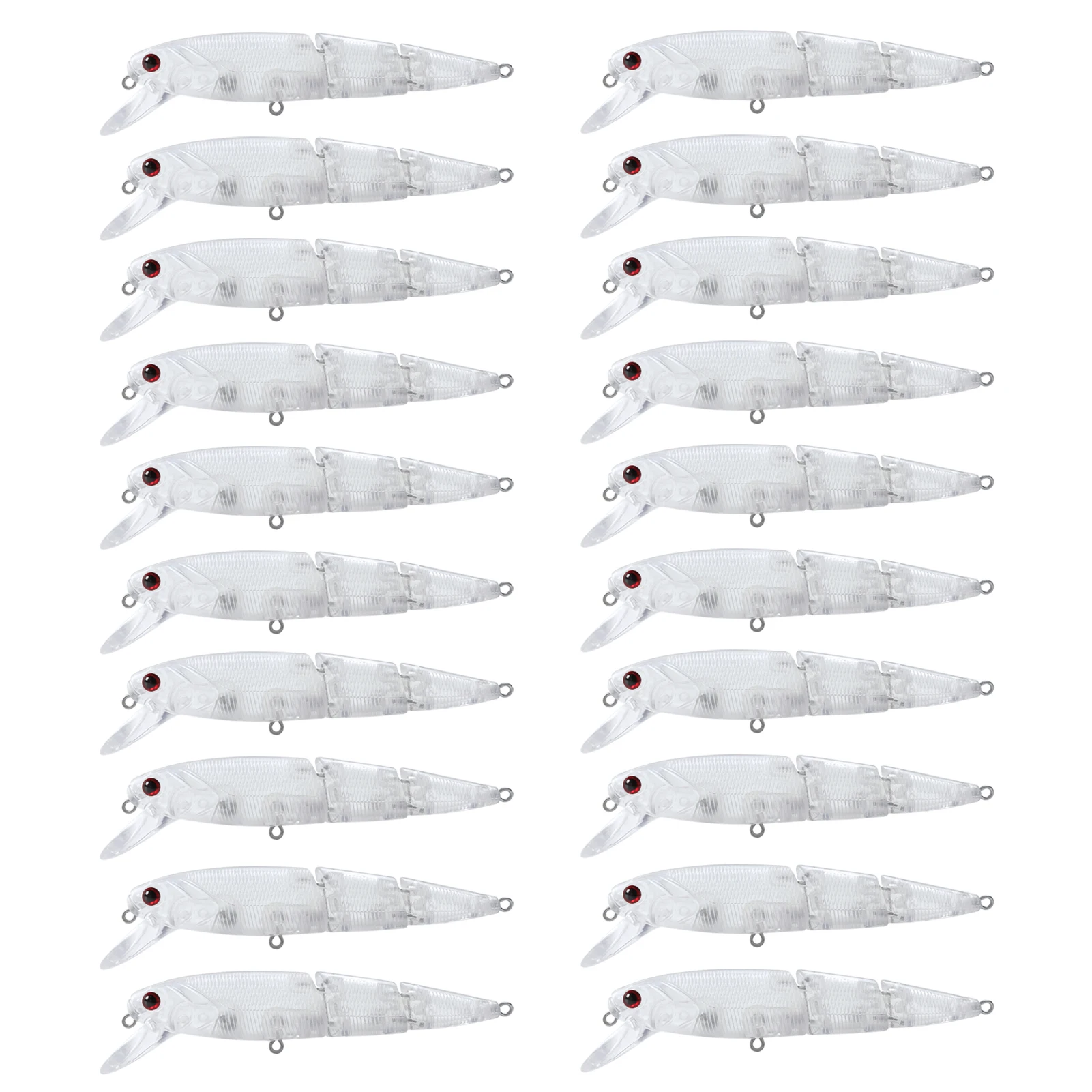 20pcs/Lot Fishing Unpainted Lures,Multi-Section Minnows,DIY Blank Transparent Bait Embryo,10.5cm 13.1g Rattles Artificial Baits
20pcs/Lot Fishing Unpainted Lures,Multi-Section Minnows,DIY Blank Transparent Bait Embryo,10.5cm 13.1g Rattles Artificial Baits