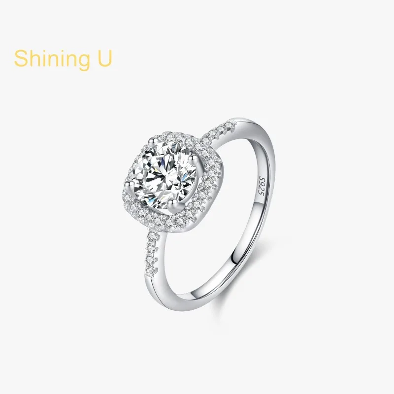 Shining U 925 Sterling Silver Cushion Cut High Carbon Diamond Ring for Women Fine Jewelry Engagement Spring
Shining U 925 Sterling Silver Cushion Cut High Carbon Diamond Ring for Women Fine Jewelry Engagement Spring