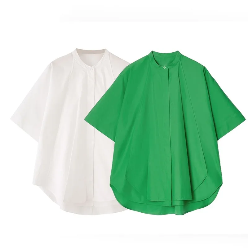 TRAFZR 2025 Minimalist Shirt 100% Cotton Relaxed Silhouette Standing Collar Short Sleeve Spring Summer Capsule Wardrobe Staple
TRAFZR 2025 Minimalist Shirt 100% Cotton Relaxed Silhouette Standing Collar Short Sleeve Spring Summer Capsule Wardrobe Staple