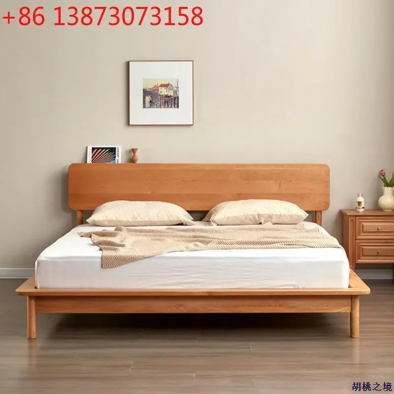 Nordic cherry wood suspension , all solid wood, Japanese-style simple double bed
Nordic cherry wood suspension , all solid wood, Japanese-style simple double bed