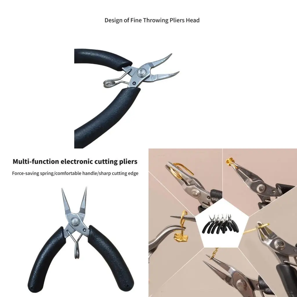 195C Pack of 5 Cutting Pliers Round Nose Pliers Suitable for Necklace Bracelet Making
195C Pack of 5 Cutting Pliers Round Nose Pliers Suitable for Necklace Bracelet Making