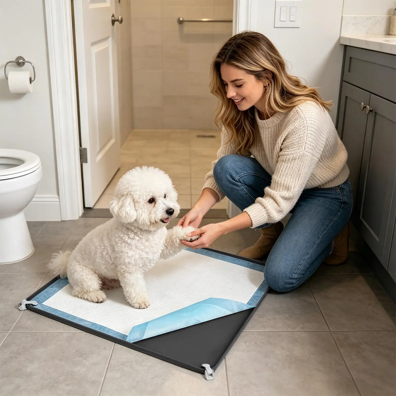 Dog Potty Pad Holder Raised Edge Pee Pad Tray Anti-Spill Pet Training Tray for Bathroom Patio Indoor Household Pet Care
Dog Potty Pad Holder Raised Edge Pee Pad Tray Anti-Spill Pet Training Tray for Bathroom Patio Indoor Household Pet Care