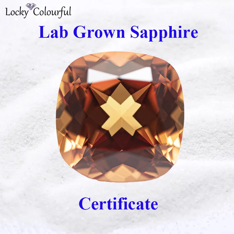 Lab Grown Sapphire Square Cushion Shape Charms Sunset Orange Color Beads for Diy Jewelry Making Ring Selectable AGL Certificate
Lab Grown Sapphire Square Cushion Shape Charms Sunset Orange Color Beads for Diy Jewelry Making Ring Selectable AGL Certificate