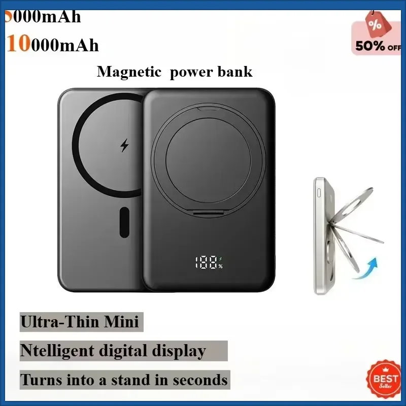 10000mAh Slim Mini Magnetic Wireless Power Bank PD 20W Fast Charger Stand Portable External Battery For iPhone Samsung Huawei
10000mAh Slim Mini Magnetic Wireless Power Bank PD 20W Fast Charger Stand Portable External Battery For iPhone Samsung Huawei