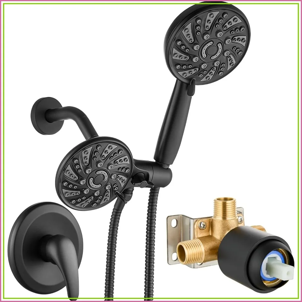Dual 2 in 1 Shower Head Kit High Pressure Combo System Shower Faucet 6 Modes ABS Handheld Spray Shower Trim Kit with Valve
Dual 2 in 1 Shower Head Kit High Pressure Combo System Shower Faucet 6 Modes ABS Handheld Spray Shower Trim Kit with Valve