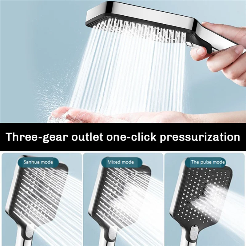 3 Modes Silver Shower Head Spa Rain High Pressure Portable Bathroom Mixer Faucet Accessories Camping Bath Goods Set-ABXK
3 Modes Silver Shower Head Spa Rain High Pressure Portable Bathroom Mixer Faucet Accessories Camping Bath Goods Set-ABXK