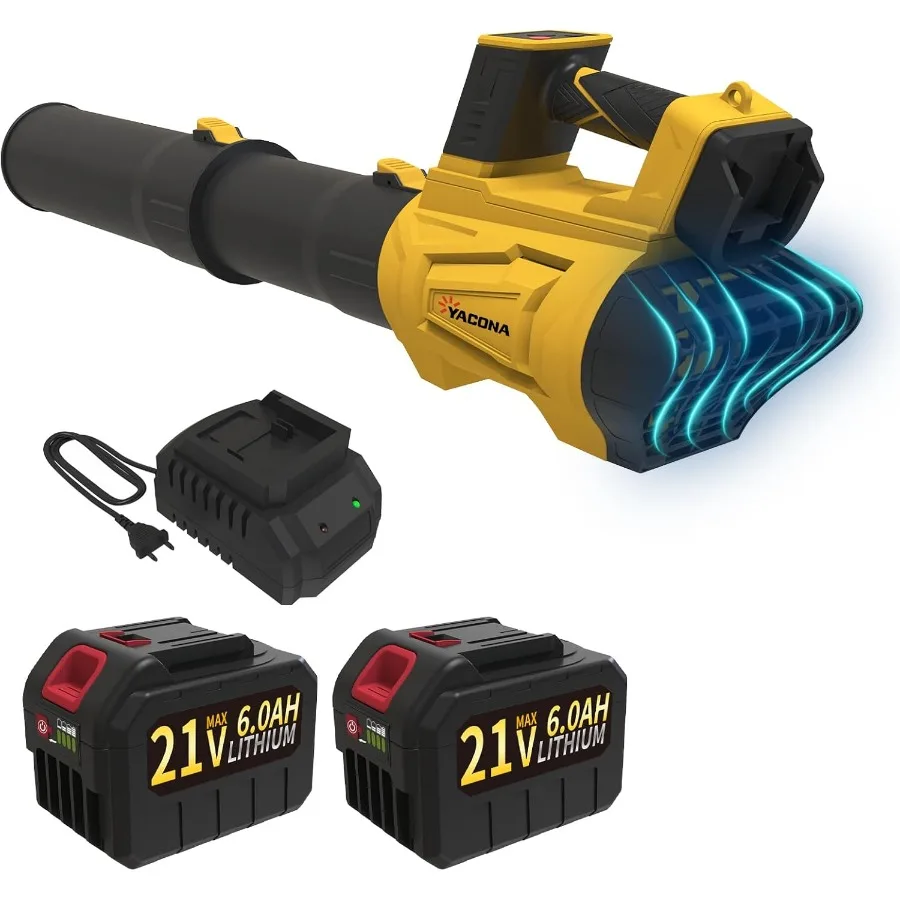 Cordless Brushless Leaf Blower with 6Ah Battery2 and Charger Strap 21V Quiet 6-Speed Electric Leaf Blower with Digital Display
Cordless Brushless Leaf Blower with 6Ah Battery2 and Charger Strap 21V Quiet 6-Speed Electric Leaf Blower with Digital Display