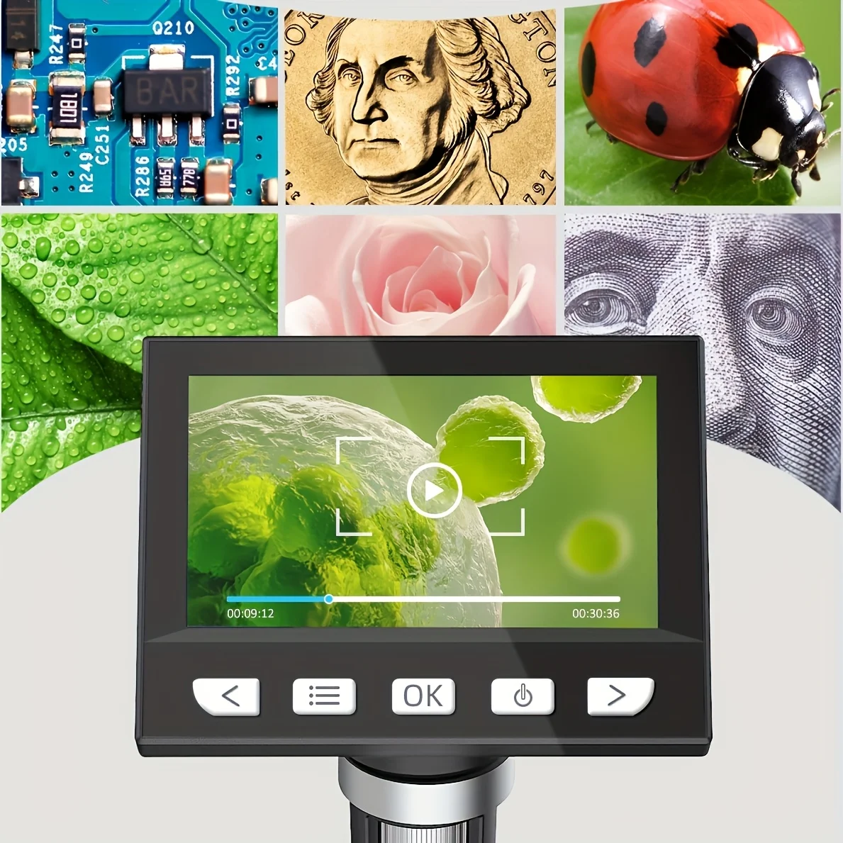 4.3 Inch Digital Microscope 1080P 50-1000x Coin Microscopio 2000mAh Soldering Microscope for Electronics Repair PCB PC Laptop
4.3 Inch Digital Microscope 1080P 50-1000x Coin Microscopio 2000mAh Soldering Microscope for Electronics Repair PCB PC Laptop