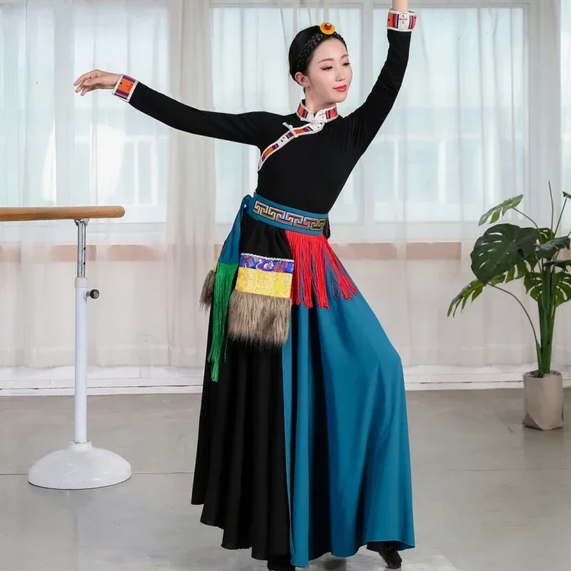 Chinese Minority Folk Dancing Tibetan Dance Costumes Adult Mongolian Dance Dress for Stage Performance Ancient Chinese Costume
Chinese Minority Folk Dancing Tibetan Dance Costumes Adult Mongolian Dance Dress for Stage Performance Ancient Chinese Costume