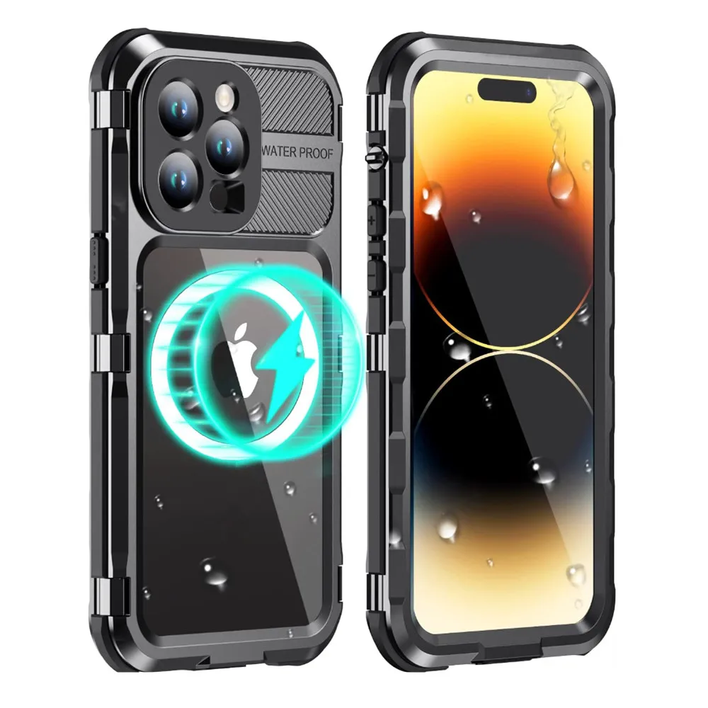 IP68 Metal Waterproof Phone Case for iPhone 16 15 14 Pro Max Plus Photography Vedio Underwater Rugged Shockproof Full Protective
IP68 Metal Waterproof Phone Case for iPhone 16 15 14 Pro Max Plus Photography Vedio Underwater Rugged Shockproof Full Protective