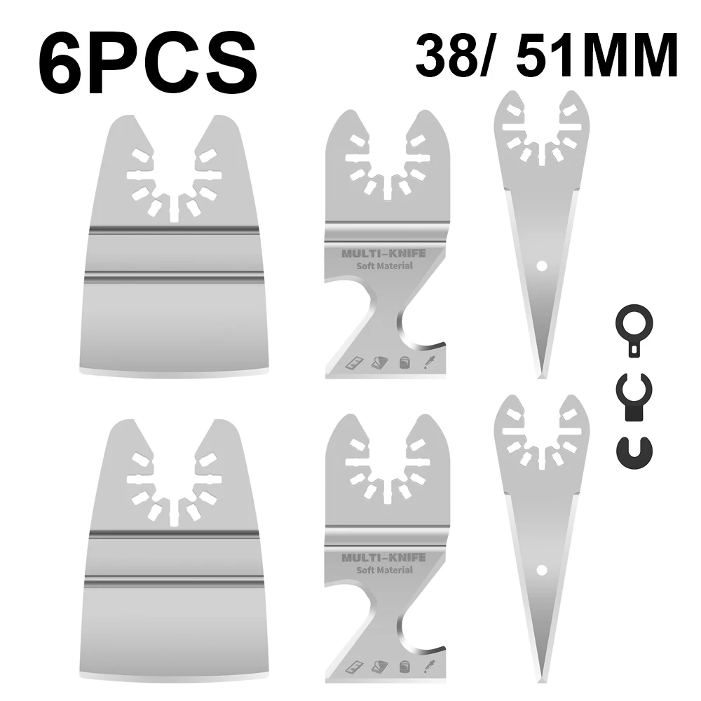 6Pcs Stainless Steel Oscillating Tool Multi Purpose Tool wood Cutting Blades Power Tool Accessories for Roof Tiles PVC Floor
6Pcs Stainless Steel Oscillating Tool Multi Purpose Tool wood Cutting Blades Power Tool Accessories for Roof Tiles PVC Floor