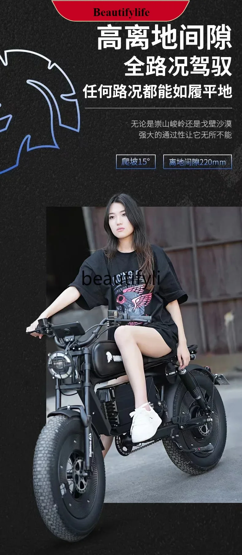 E132 Retro high-power off-road anti-skid wide tire young office worker electric bicycle
E132 Retro high-power off-road anti-skid wide tire young office worker electric bicycle