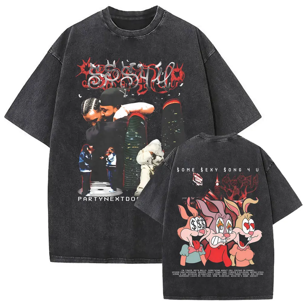 Washed Vintage Rapper PARTYNEXTDOOR & Drake Some Sexy Songs 4 U SSS4U 2025 T-shirt Men Women Hip Hop Fashion T Shirts Streetwear
Washed Vintage Rapper PARTYNEXTDOOR & Drake Some Sexy Songs 4 U SSS4U 2025 T-shirt Men Women Hip Hop Fashion T Shirts Streetwear