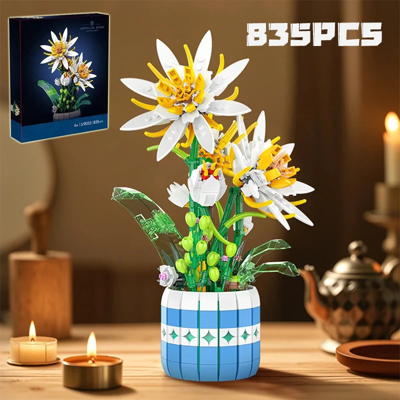 Flower Bonsai Building Blocks Epiphyllum Plant Potted Model Bricks Creative Desktop Ornaments Home Decoration Kids Toys Gifts
Flower Bonsai Building Blocks Epiphyllum Plant Potted Model Bricks Creative Desktop Ornaments Home Decoration Kids Toys Gifts